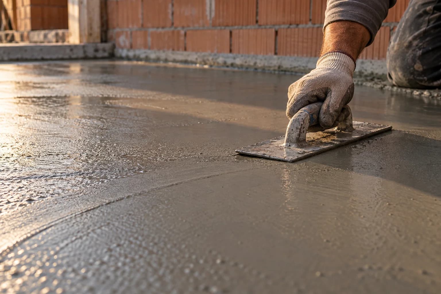 Illustrative concrete floor showing the starting point of a considered building project